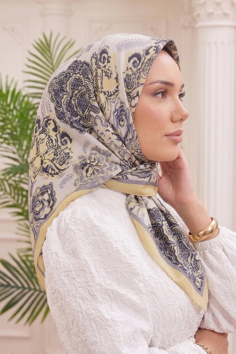 moda selvim إشارب أصفر 519ERBK1201 - Thumbnail