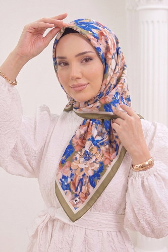 moda selvim إشارب أخضر عفني 520ERBK1201 - Thumbnail