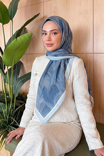 moda selvim Scarf 521ERBK1201 Baby Blue - Thumbnail