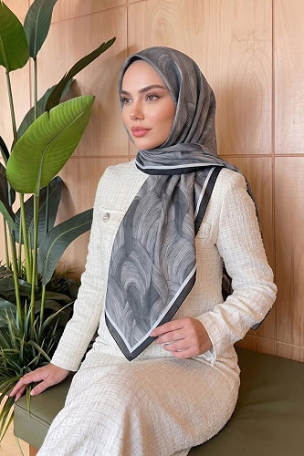 moda selvim Scarf 521ERBK1201 Black - Thumbnail