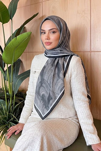moda selvim Scarf 521ERBK1201 Black - Thumbnail
