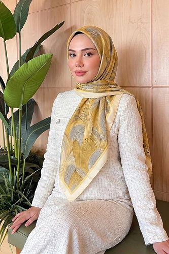 moda selvim إشارب أصفر 521ERBK1201 - Thumbnail