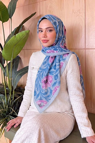 moda selvim إشارب أزرق فاتح 522ERBK1201 - Thumbnail