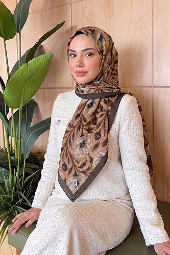 moda selvim إشارب بني 522ERBK1201 - Thumbnail