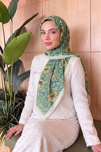 moda selvim Scarf 522ERBK1201 Light Green & Yellow - Thumbnail