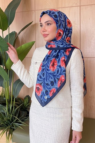 moda selvim إشارب كحلي 522ERBK1201 - Thumbnail