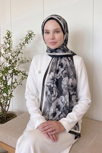 moda selvim Scarf 523ERBK1201 Black - Thumbnail