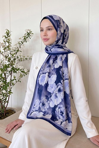moda selvim Scarf 523ERBK1201 Navy Blue - Thumbnail
