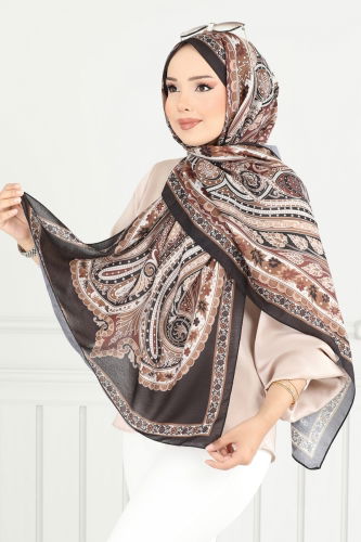 moda selvim Scarf 704ART1138 Brown - Thumbnail