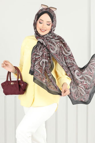 A.R.T. - Scarf 709ART1138 Burgundy & Black