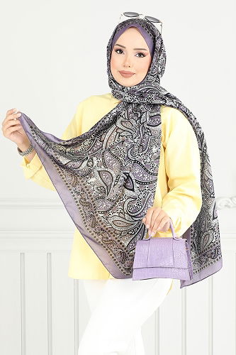 moda selvim Scarf 709ART1138 Lilac - Thumbnail