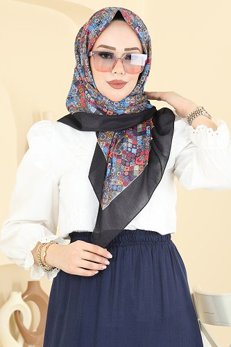moda selvim Scarf 99AFV475 Black - Thumbnail