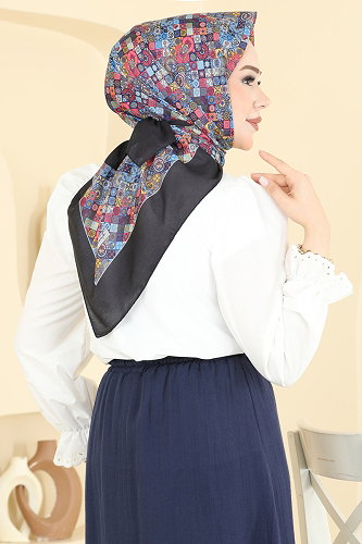 moda selvim إشارب أسود 99AFV475 - Thumbnail