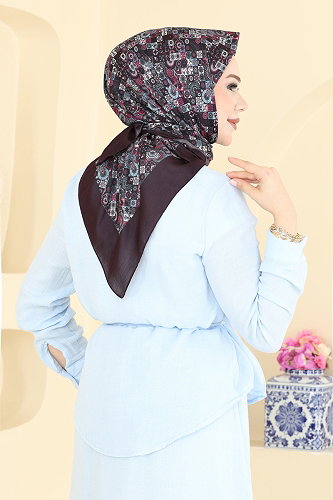 moda selvim Scarf 99AFV475 Burgundy - Thumbnail