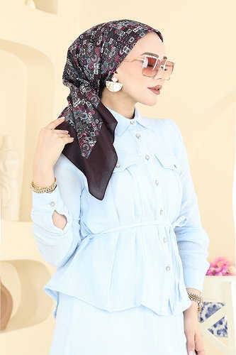 moda selvim إشارب خمري 99AFV475 - Thumbnail