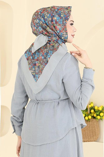 moda selvim Scarf 99AFV475 Gray - Thumbnail