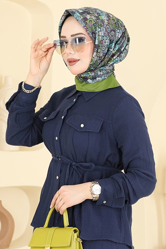 moda selvim Scarf 99AFV475 Oil Green - Thumbnail