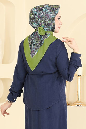 moda selvim Scarf 99AFV475 Oil Green - Thumbnail