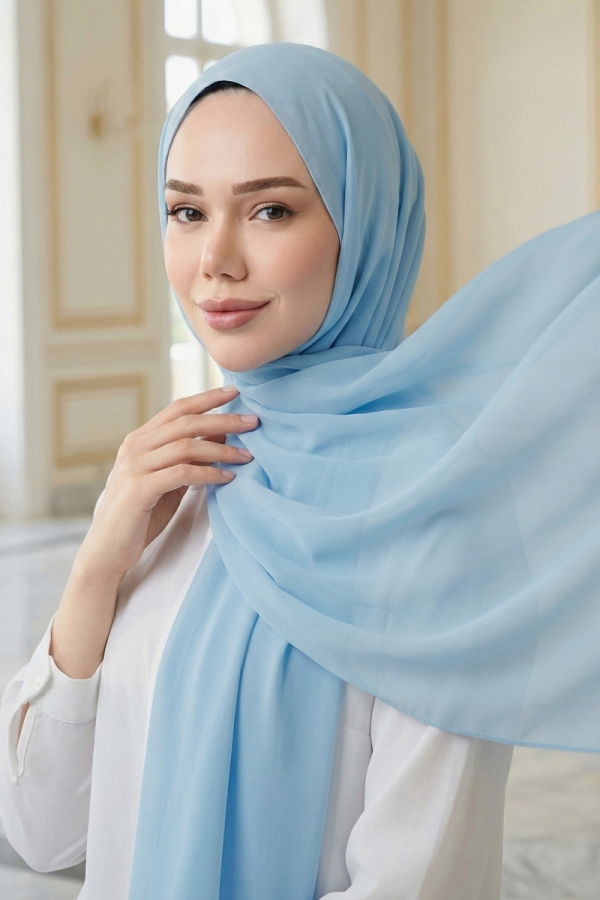 Modaselvim Shawls Scarf PL3003 Baby Blue