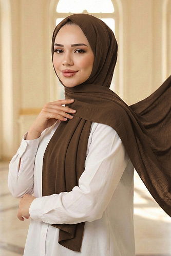 moda selvim Scarf PL3003 Brown - Thumbnail