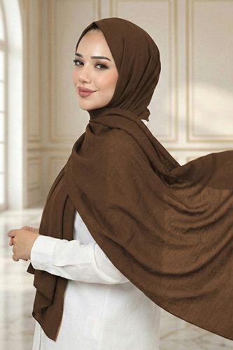 moda selvim Scarf PL3003 Brown - Thumbnail