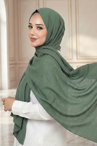 moda selvim شال أخضر باهت غامق PL3003 - Thumbnail
