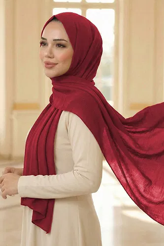 moda selvim Scarf PL3003 Red - Thumbnail