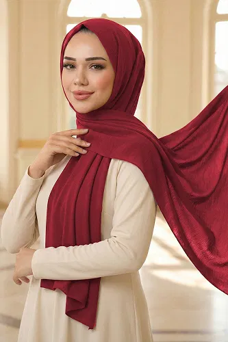 moda selvim Scarf PL3003 Red - Thumbnail