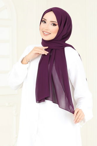 moda selvim Scarf PL3006 Purple - Thumbnail