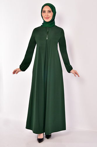 moda selvim الفستانASM2621-M الزمرد - Thumbnail