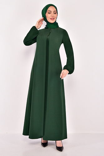 moda selvim الفستانASM2621-M الزمرد - Thumbnail