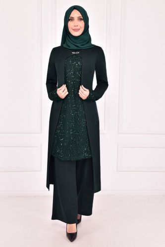 MRV A.S.M. - Sequin Detailed Double Set ASM2180-M Emerald