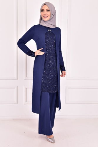 MRV A.S.M. - Sequin Detailed Double Set ASM2180-M Indigo