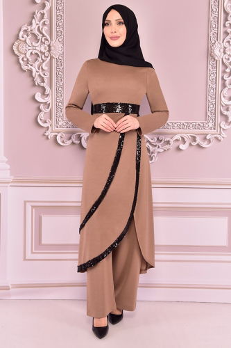 MRV A.S.M. - Sequin Detailed Hijab Suit ASM7031-M Vision