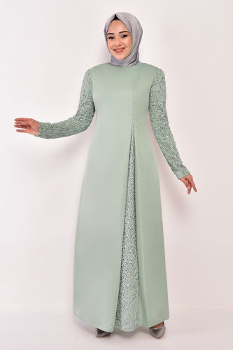 MRV A.S.M. - Sequin Embroidered Evening Dress ASM2546-M Mint