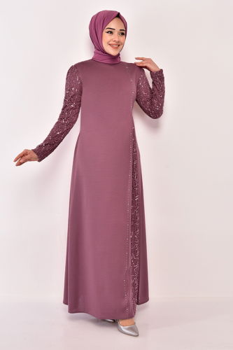MRV A.S.M. - Sequin Embroidered Evening Dress ASM2546-M Rose Dry