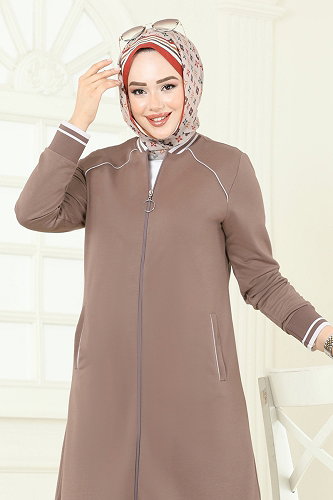 moda selvim Şerit Detay Tesettür Takım 9161PLK541 Vizyon - Thumbnail