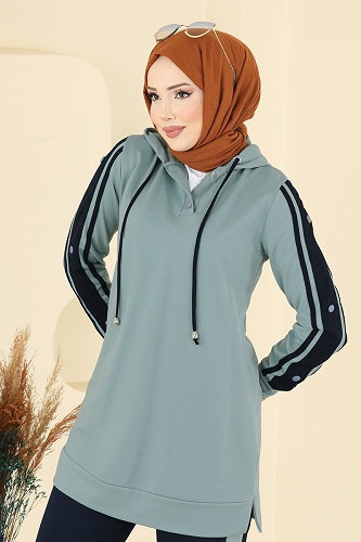 moda selvim Şerit Detaylı İki İp Takım 2751SL432 Mint&Laci - Thumbnail