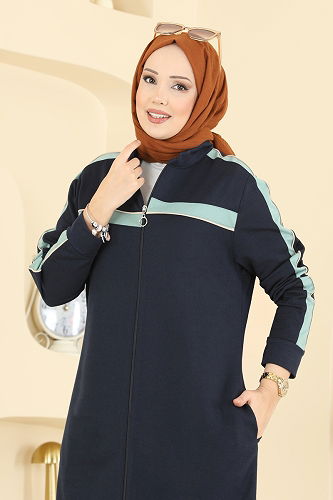 moda selvim Şerit Detaylı İki İplik Takım PL9194 Laci - Thumbnail