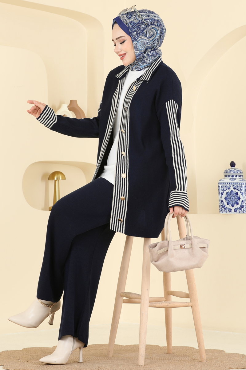 Şerit Detaylı Triko Takım 0690KLB1050 Laci