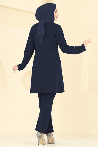 moda selvim Şerit Taş Detaylı Takım 2852ASMK1074 Laci - Thumbnail