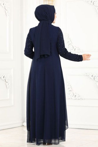 moda selvim Sezen Şifon Abiye 52866ALM181 Laci - Thumbnail