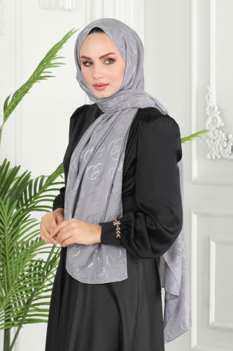 moda selvim SHAWL 131IPK758 Gray - Thumbnail