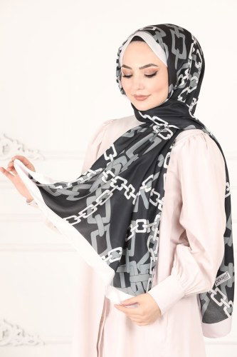 moda selvim Shawl 200IPK758 Black - Thumbnail