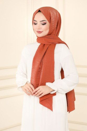moda selvim 201IPK758 طيني حجاب طويل - Thumbnail