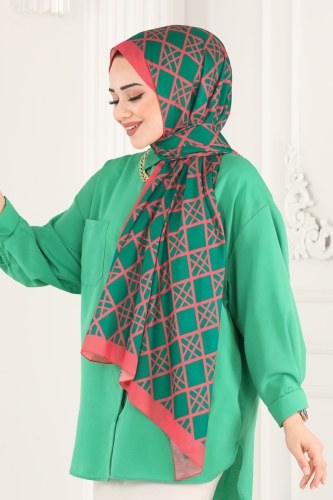 I.P.K. - Shawl 218IPK758 Benetton Green & Pomegranate Blossom