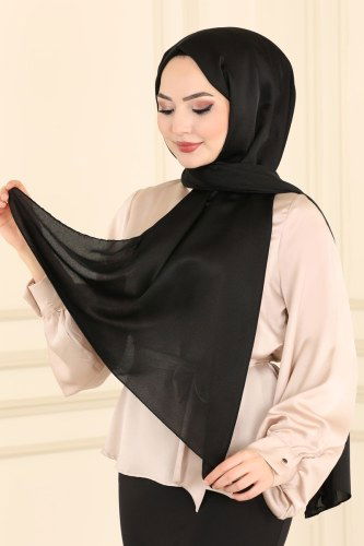 moda selvim Shawl 224IPK758 Black - Thumbnail