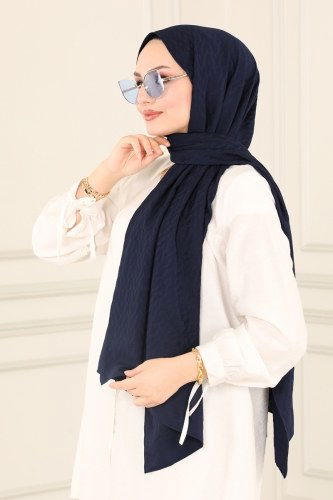 moda selvim Shawl 226IPK758 Navy Blue - Thumbnail