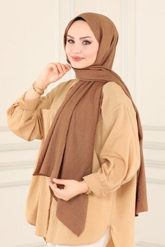 moda selvim Shawl 226IPK758 Tan - Thumbnail