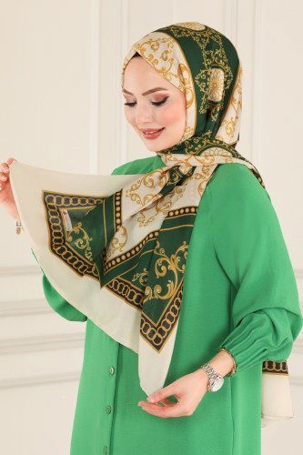 moda selvim 229IPK758 الزيتي حجاب طويل - Thumbnail